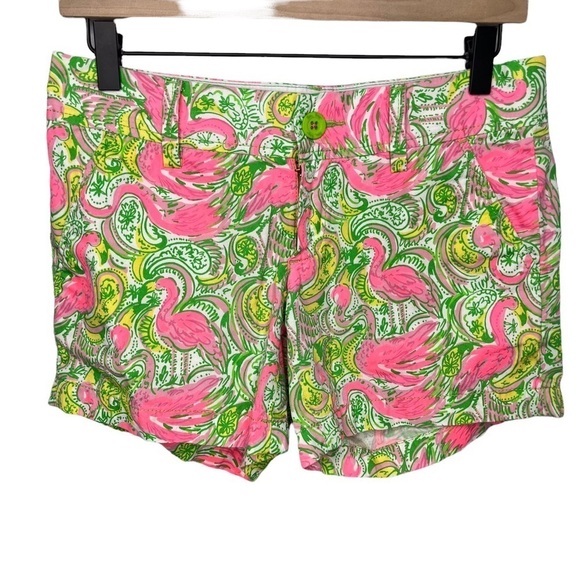 Lilly Pulitzer Hot Wings Callahan Shorts Pink Flamingo Size 0 Resortwear - Picture 3 of 11